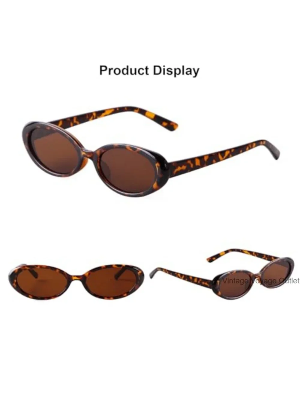 Retro Oval Sunglasses for Women UV400 Lightweight Polycarbonate Frame